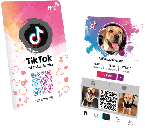Personalna Tik Tok digitalna NFC vizit kartica