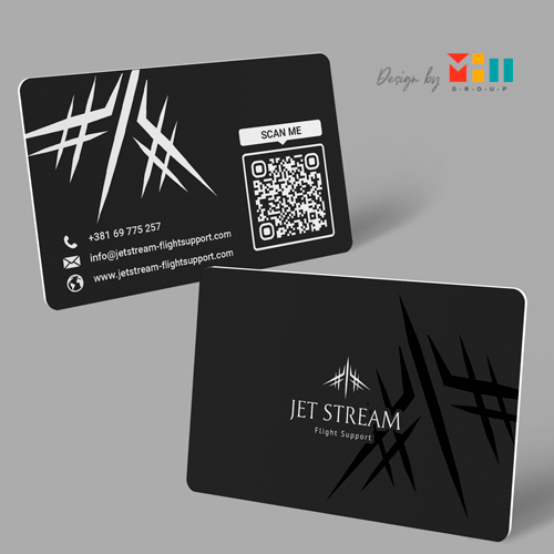 Dizajn Plasticne Vizit Kartice Jet Stream Flight Support
