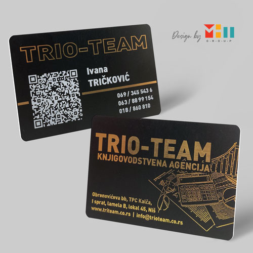 Dizajn Plasticnih Vizit Kartica Trio Team